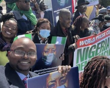 JUST IN: Peter Obi: Obidents Stage Protest At White House, Capitol Hill [PICS]