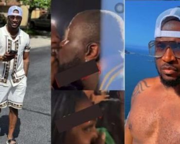 “This is so disgusting” – Mixed Reactions as Peter Okoye k!ss an excited fan during a performance (Video)
