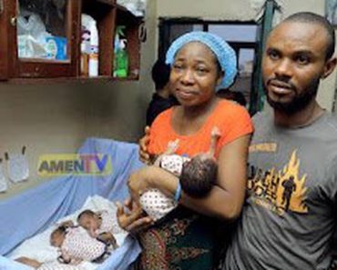 Woman in tears as Fr. Mbaka Gave her N5 Million after she gave birth to quadruplets Today in Enugu, pays N1.5M hospital Bill (photos)