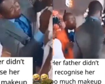 (Video) Man, Who Couldn’t Recognise Daughter on Wedding Day, Wipes Off All Her Make Up, Gives Reason