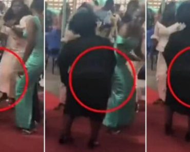 Netizens react as lady gets spanked for dancing inappropriately at a wedding ceremony (Video)
