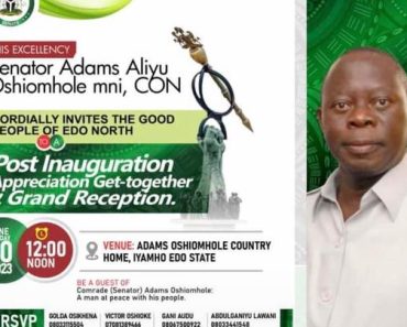 National Attention Shifts To Iyamho As Adams Oshiomhole’s Post Inauguration Reception Takes Center Stage