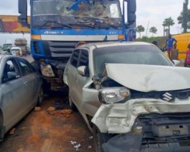BREAKING: Diesel-laden tanker crushes hawker to death in Lagos multiple crash
