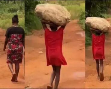 BREAKING: Video of a young girl carrying a heavy load while the grown-up owner walks free raises concerns – Watch Video