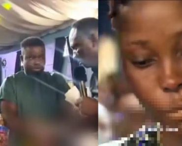 (Video) Lady in tears as boyfriend dumps her during church service.