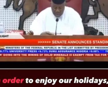 JUST IN: Nigerians Fumes As SP, Akpabio During Live Plenary Claims “In Order For Us To Enjoy Our Holidays, A Token Has Been Sent To Our Various Accounts”- Catch In On Video