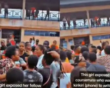 EXCLUSIVE: Fight erupts as lady reports her classmates for using phone during exam after she refused to show her answer