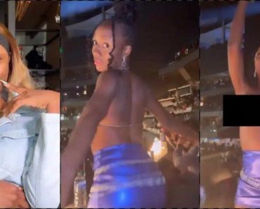 (Video) Korra Obidi faces criticism for her attire at Davido’s Atlanta concert.