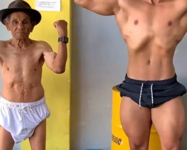 World’s oldest bodybuilder aged 97 puts young gym buffs to shame as he works out with his grandson, 21