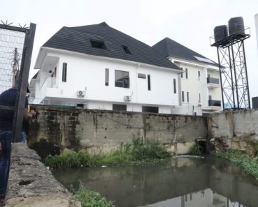 BREAKING: Lagos state Commissioner for Environment and Water Resources shares photo of a house built on a canal