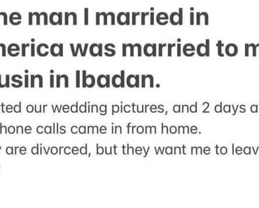 Nigerian lady who secretly married husband in America discovers he was also married to her cousin in Ibadan