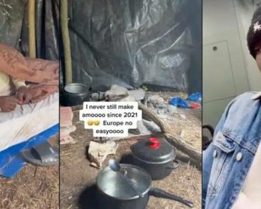 “When I make am, dem go say I forget them” — Europe-based Nigerian man living in tent shares struggle (Video)