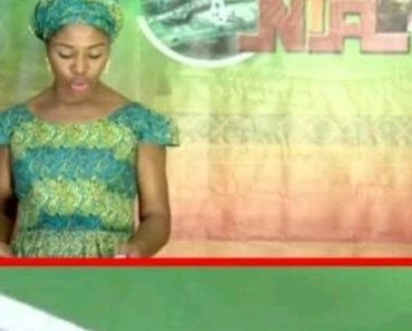 Breaking: The Embarrassing Moment NTA’s Wooden Backdrop Falls On Presenter On Live TV (Video)