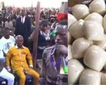 Breaking: Man possessed by spirit of eating 30-40 wraps of fufu comes for deliverance (Video)