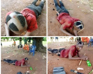 BREAKING:  Suspected notorious thief ‘Monday Terror’ nabbed, his head shaved in Benue community