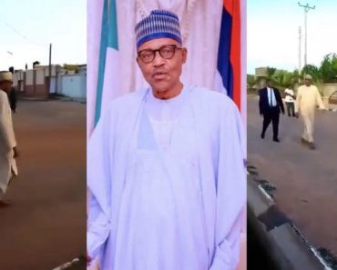 BREAKING: Ex-President Buhari spotted trekking on the streets of Katsina barely a month after exit from office [video]
