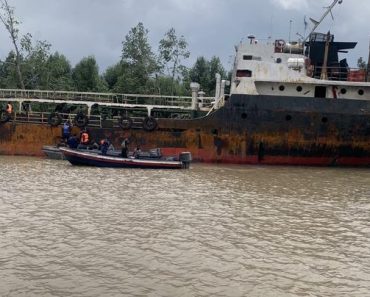 BREAKING: Arrested vessel, MT Tura II, partially destroyed by Military in Delta