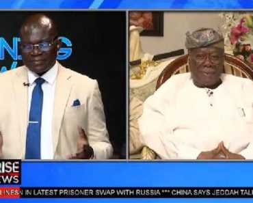 JUST IN: Dr Abati makes PDP Chieftain Bode George smile as they discuss military intervention in Niger
