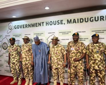 Insurgency: Defence Minister, Service Chiefs visit Maiduguri