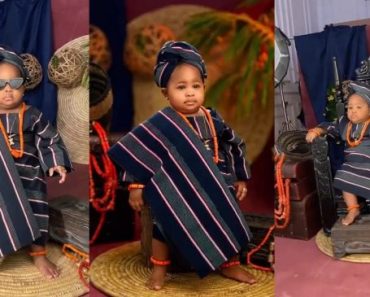 “Na grandma in a young body” – Little girl trends after appearing calm and compose throughout her photo shoot session (VIDEO)