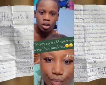 “Men are scum both young and old” – Lady laments as 12-year-old sister is served hot breakfast