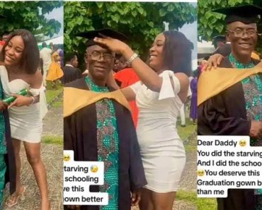 “You did the starving; I did the schooling” – Lady appreciates her father for sponsoring her education