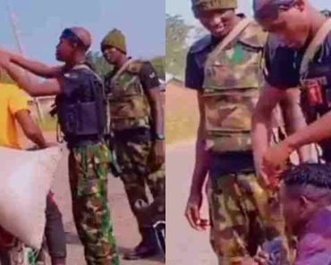 [Video] Nigerian Soldiers Block Major Road, Cut People’s Hair With Scissors Amid Rising Insurgency