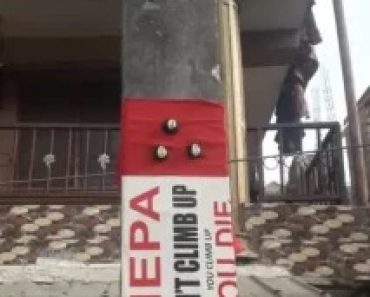 BREAKING: Native Doctor Places Juju On Electric Pole To Avoid Disconnection (Photo)